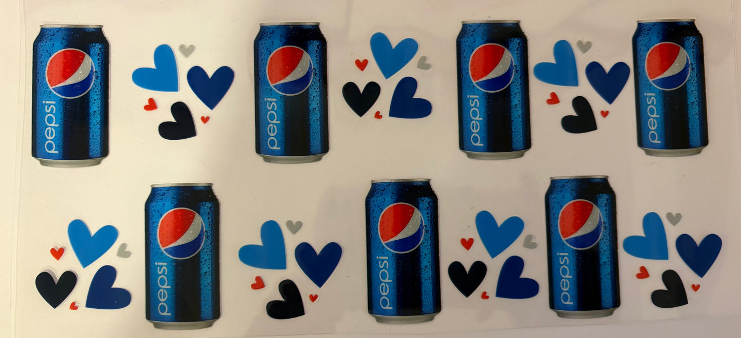 Pepsi Lata with heart uv dtf physical product