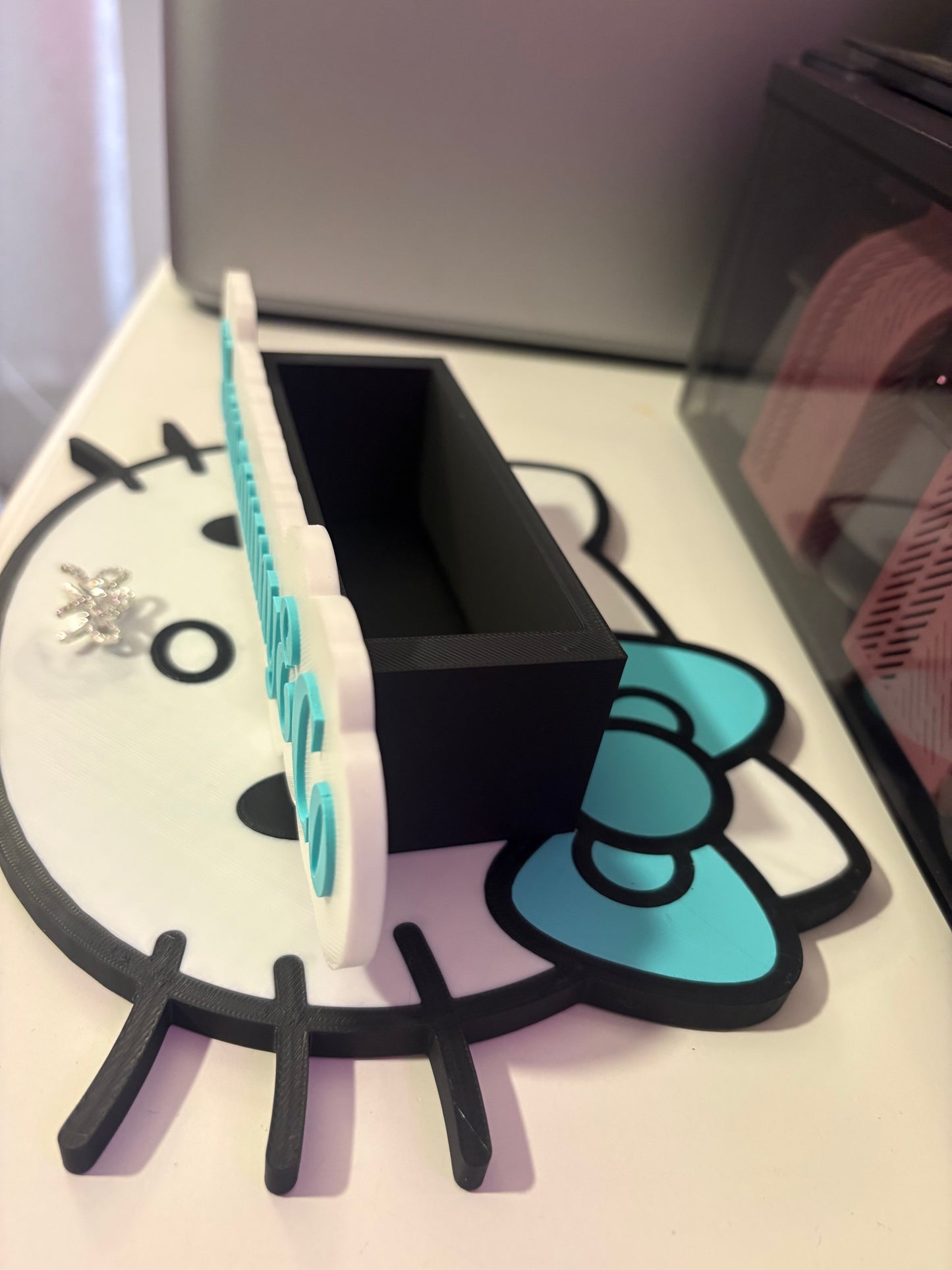 Custom card holder with character of choice , custom nfc tag link, and business name