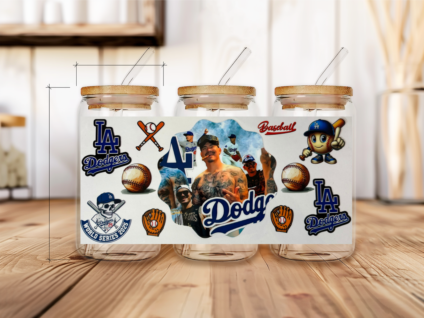 Dodgers 3 uv dtf physical product