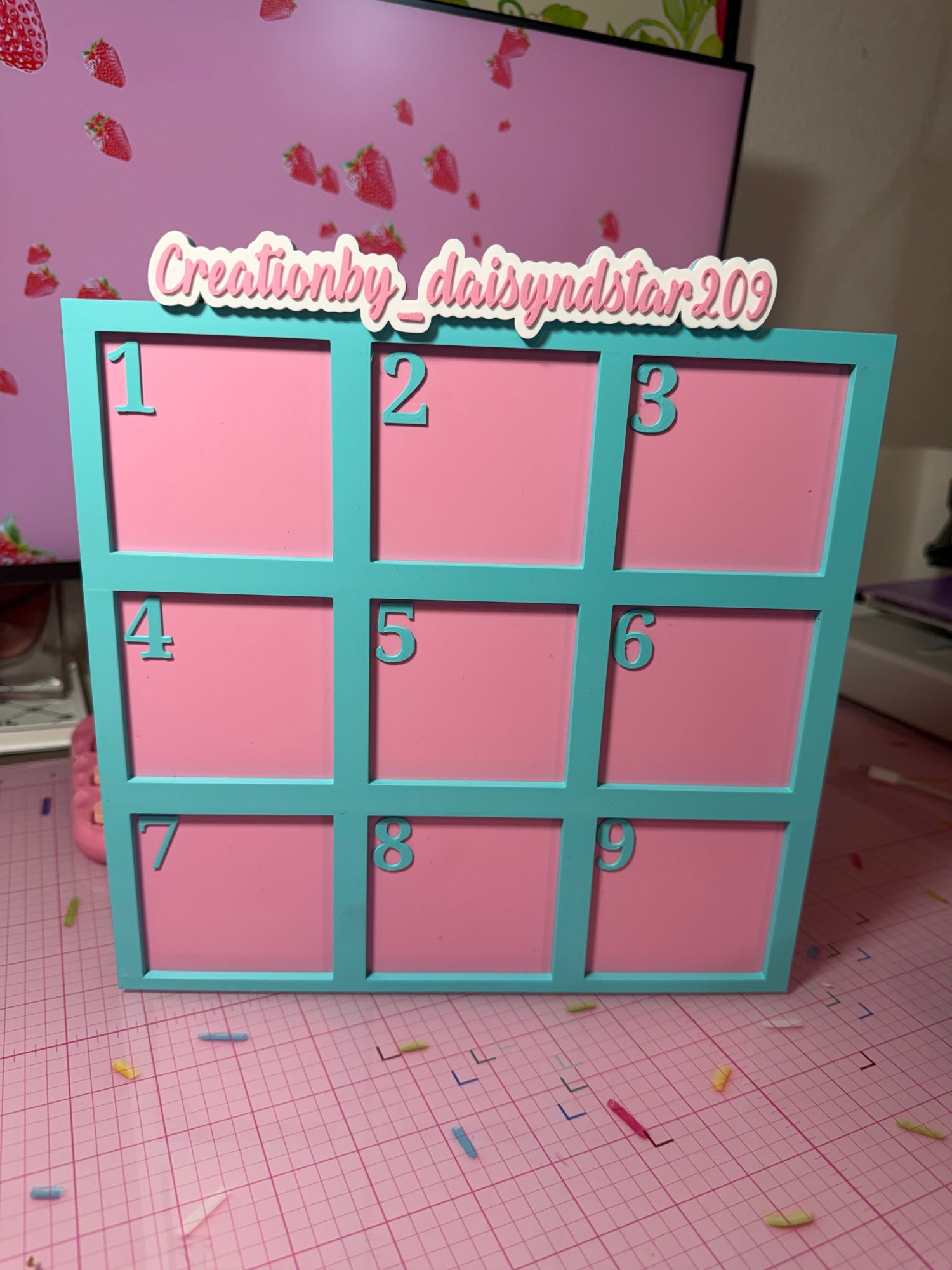 Number grid boards / claim boards with business name and character at request