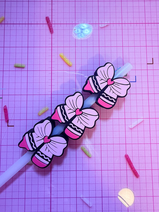 Crayon bow straw topper (includes 15 units total for price listed )