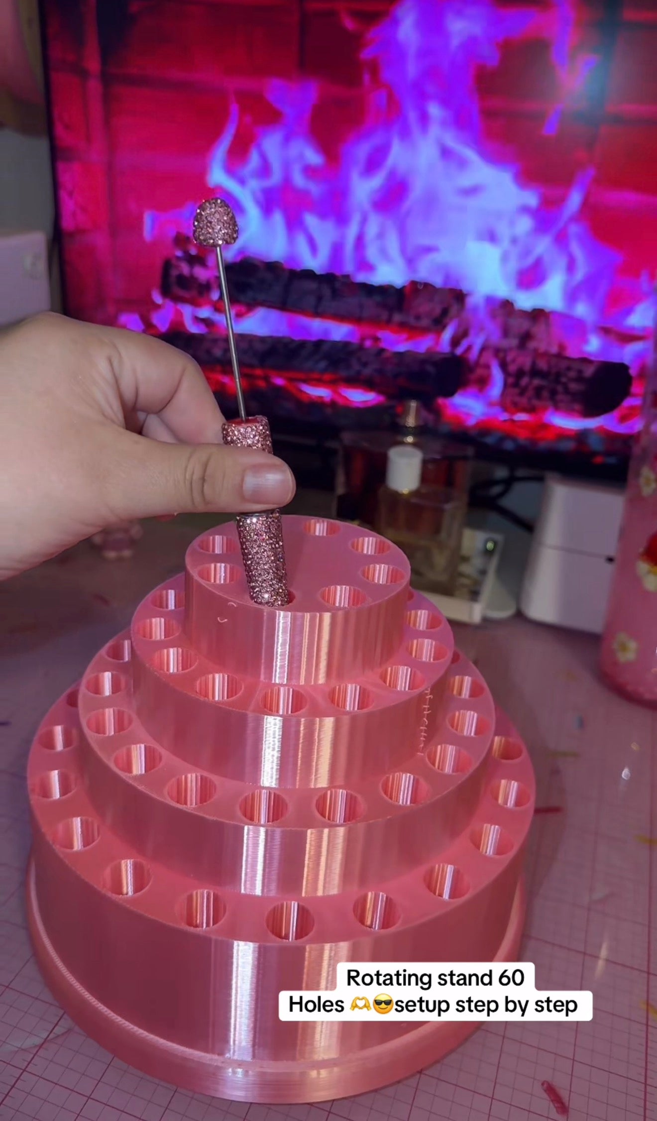Rotating pen display stand 60 holes for fancy size and smaller
