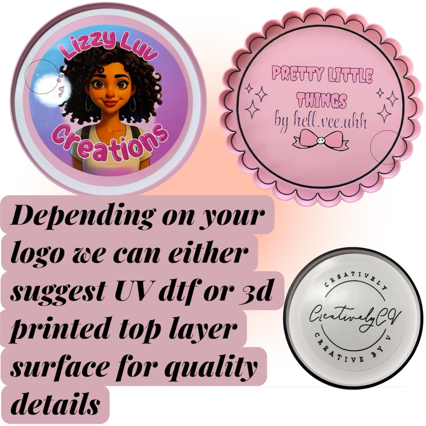 Custom logo tray