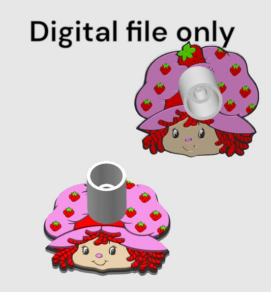 strawberry girl single pen holder 3mf digital file