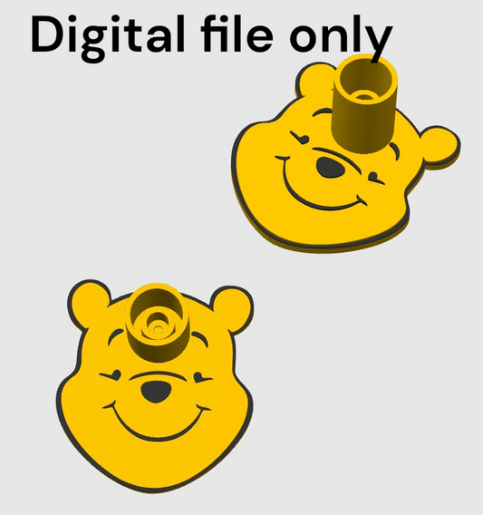 yellow honey bear single pen holder 3mf digital file