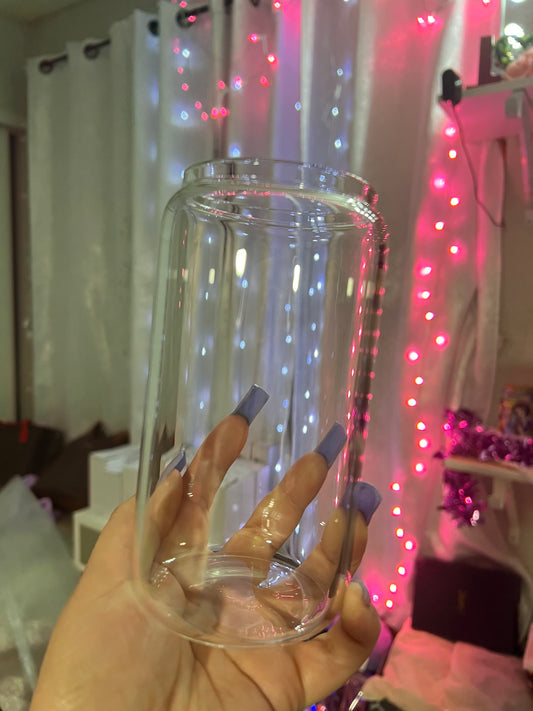 GLASS CUP with wrap only or sublimation 🩷16oz (Add your preferred wrap to cart along with your glass cup !!!! thank you 🎀)