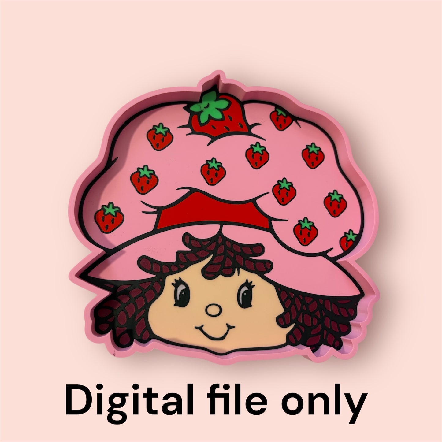 Strawberry shortcake head tray stl/3mf file