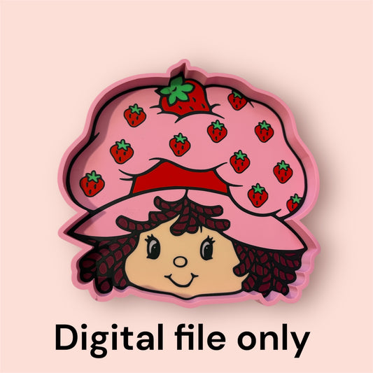 Strawberry shortcake head tray stl/3mf file