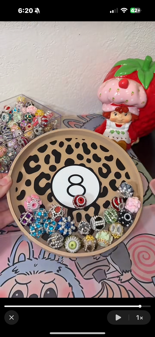 8 ball cheetah tray