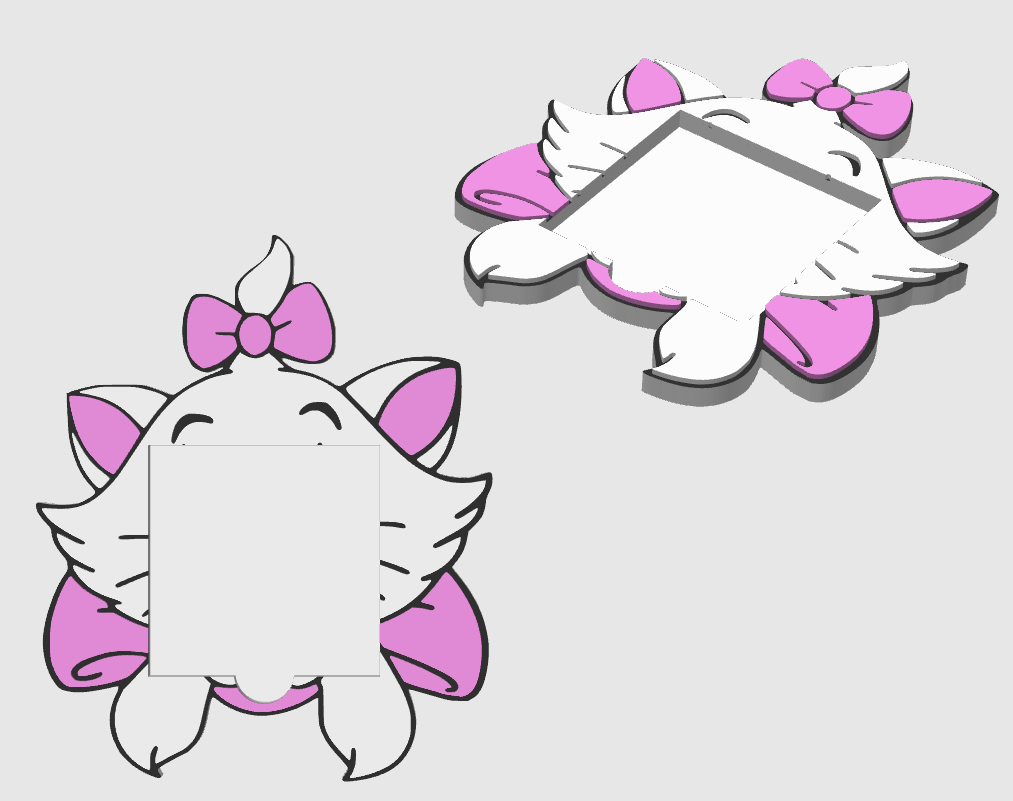 Cute cat sticky note holder 3x3