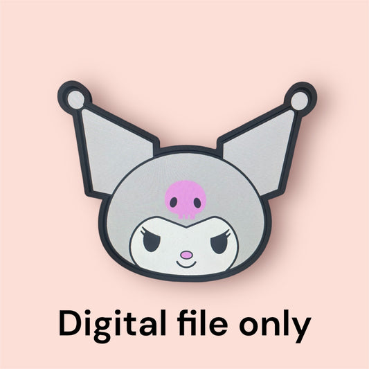 kuromi tray and sticky note holder  stl/3mf file