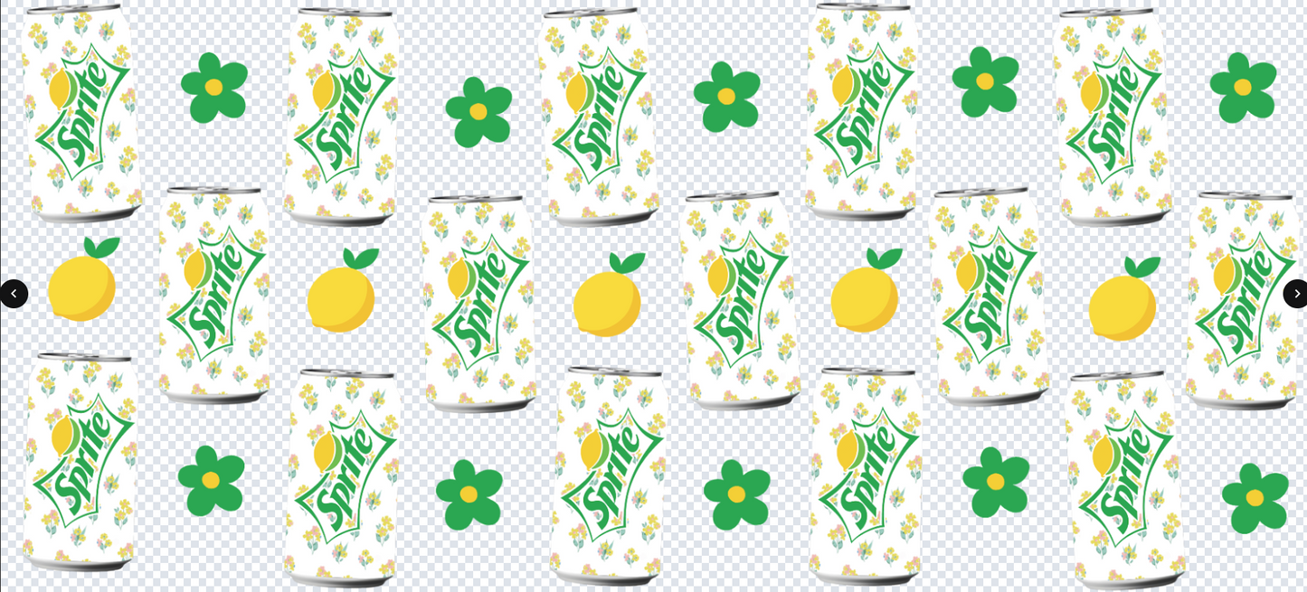 SPRITE WITH GREEN FLOWERS UV DTF PHYSICAL PRODUCT