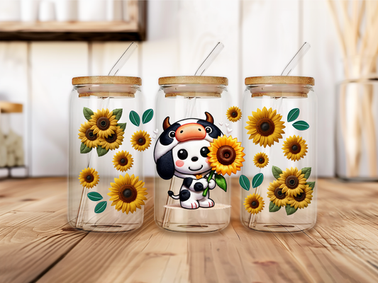 snoopy vaca sunflower uv dtf physical product