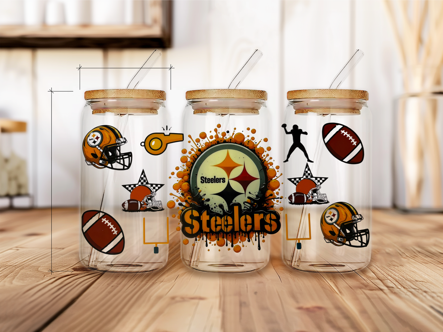 Steelers team uv dtf physical product