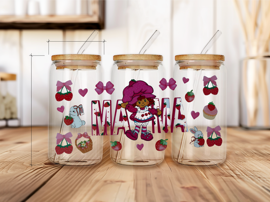 Strawberry girl mama uv dtf physical product